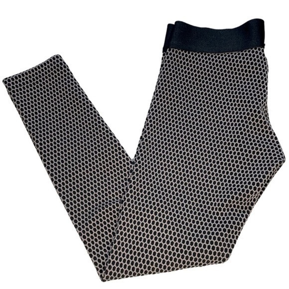 KORAL | WOMENS KORAL TEXTURED PATTERN BLACK BEIGE LEGGINGS, SIZE S - Picture 1 of 5